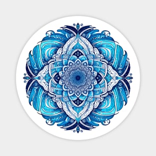 Mandala Blue White 1 Magnet
